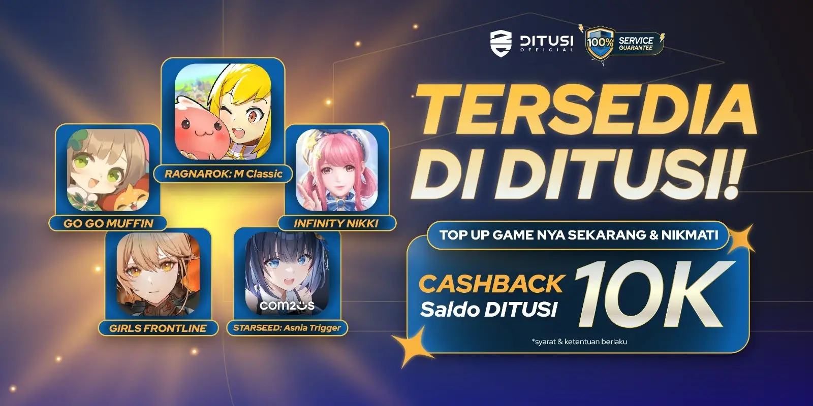 Top Up Game yang ‘’baru rilis’’ ini sekarang dapatkan cashback 10K