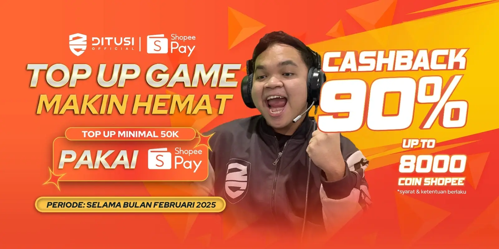 Top Up Game makin hemat pakai ShopeePay auto cashback 8.000 koin shopee
